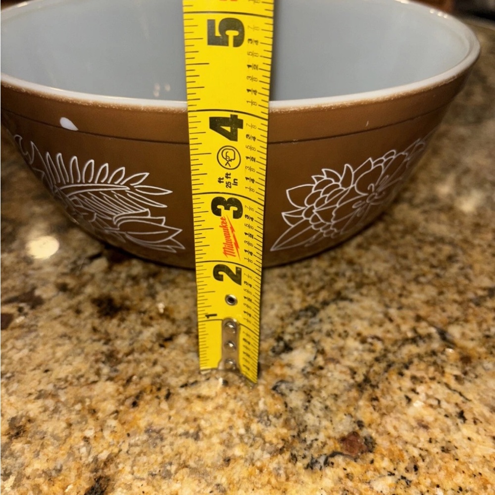 VTG Pyrex Woodland 403 Brown Floral Flower 2.5L Cinderella 2.5 L Mixing Bowl - Picture 7 of 7
